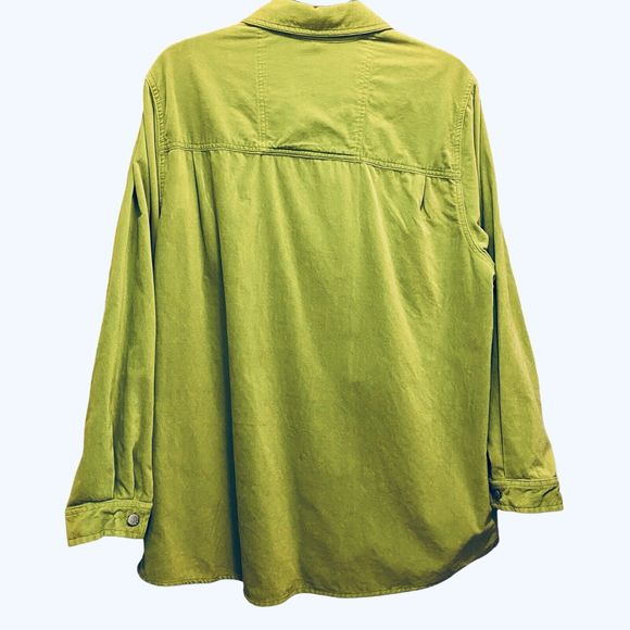 Avenue Blues Vibrant Green Velvet Full Zip Casual Cotton Jacket Women’s Sz 18/20 - Picture 3 of 8